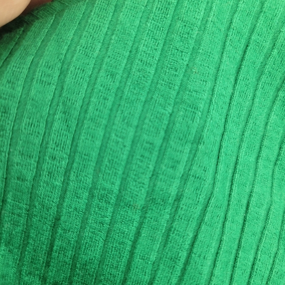 FARM RIO Ribbed-knit turtleneck sweater Green Ribbed Long Sleeve Crop Top Size S - Picture 6 of 6